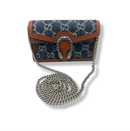 GUCCI SHOULDER BAG 476432 NAVY/BROWN 2067 RANK (AB)