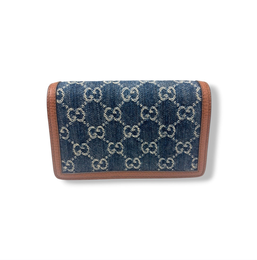 GUCCI SHOULDER BAG 476432 NAVY/BROWN 2067 RANK (AB)