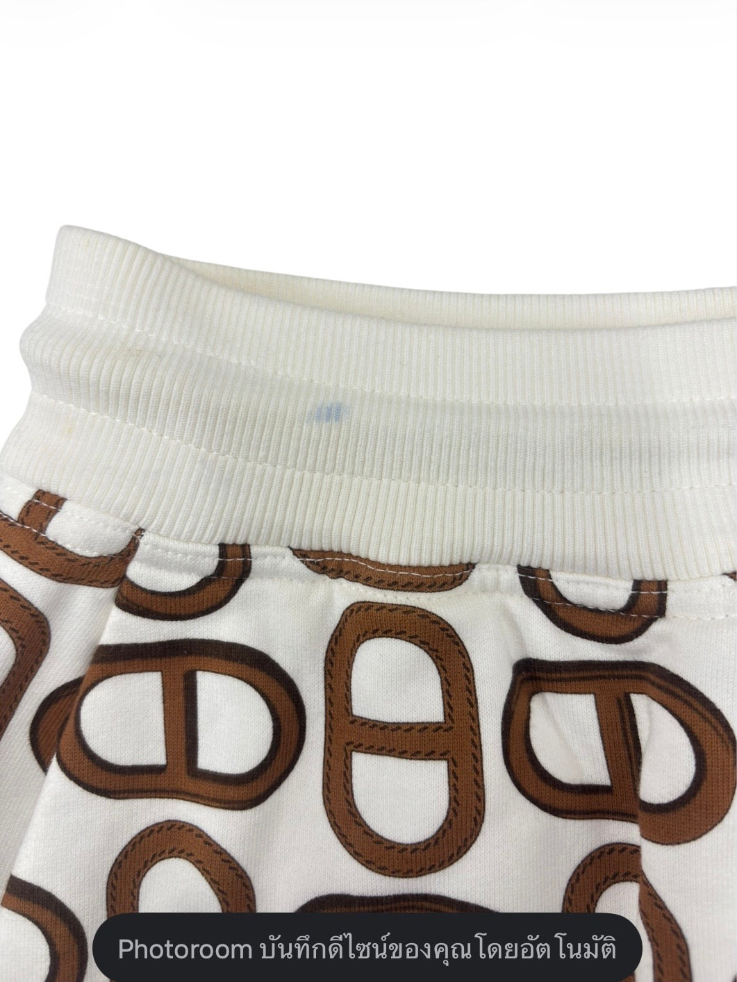 HERMES SKIRT LADY'S SIZE 38 IVORY STAIN/DAMAGE 4E4316DD RANK (B)