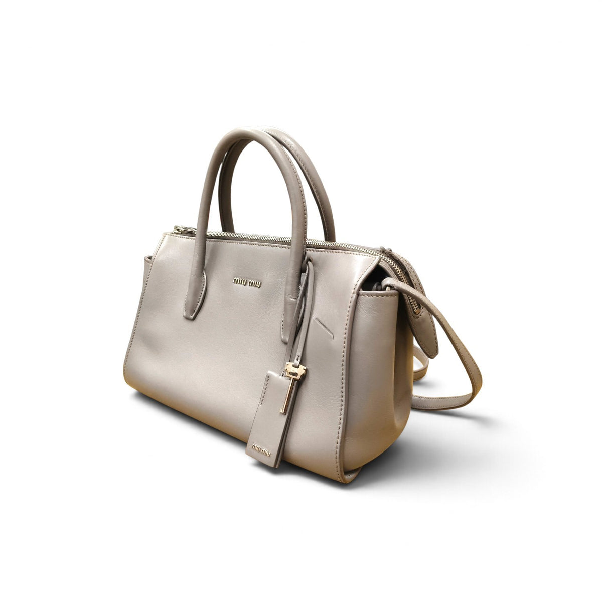 MIU MIU 2WAY Bag 5BB003 Gray *Scratch/Damage* 53 Rank B
