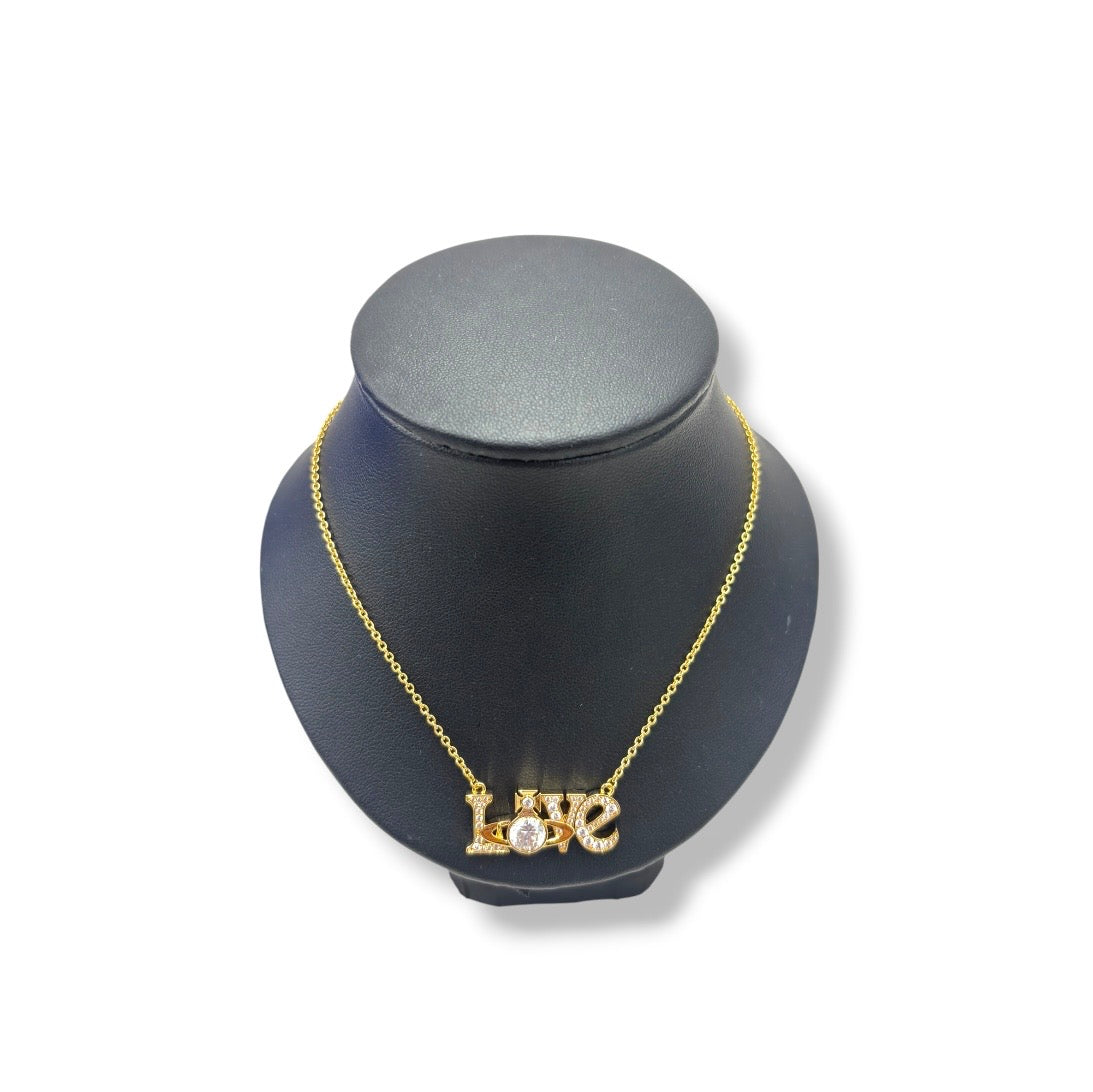 VIVIENNE WESTWOOD NECKLACE GOLD RODERICA PENDANT RANK (A)