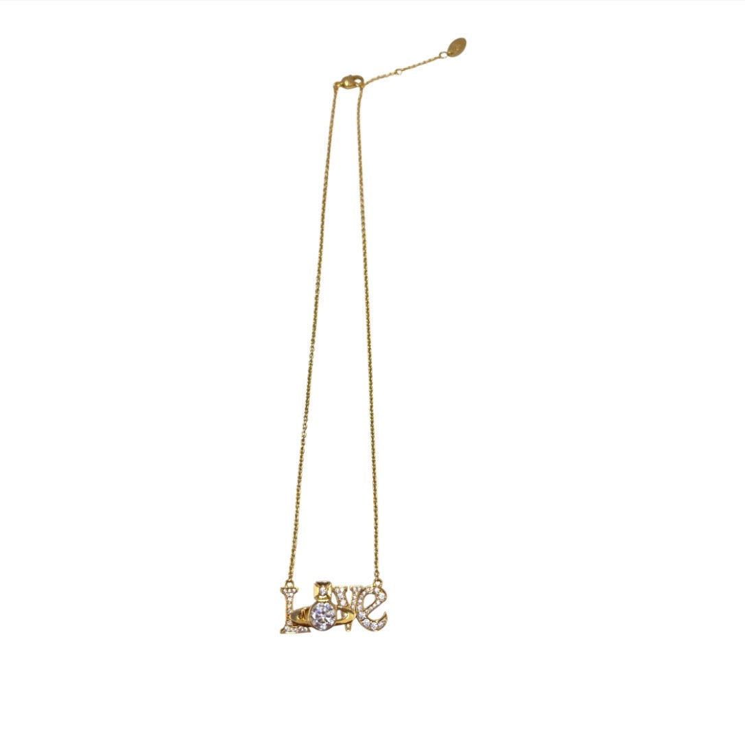 VIVIENNE WESTWOOD NECKLACE GOLD RODERICA PENDANT RANK (A)