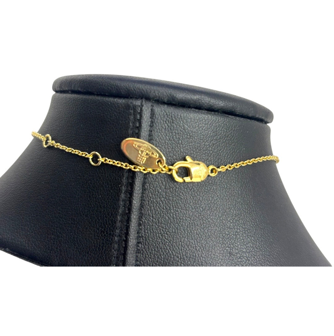 VIVIENNE WESTWOOD NECKLACE GOLD RODERICA PENDANT RANK (A)