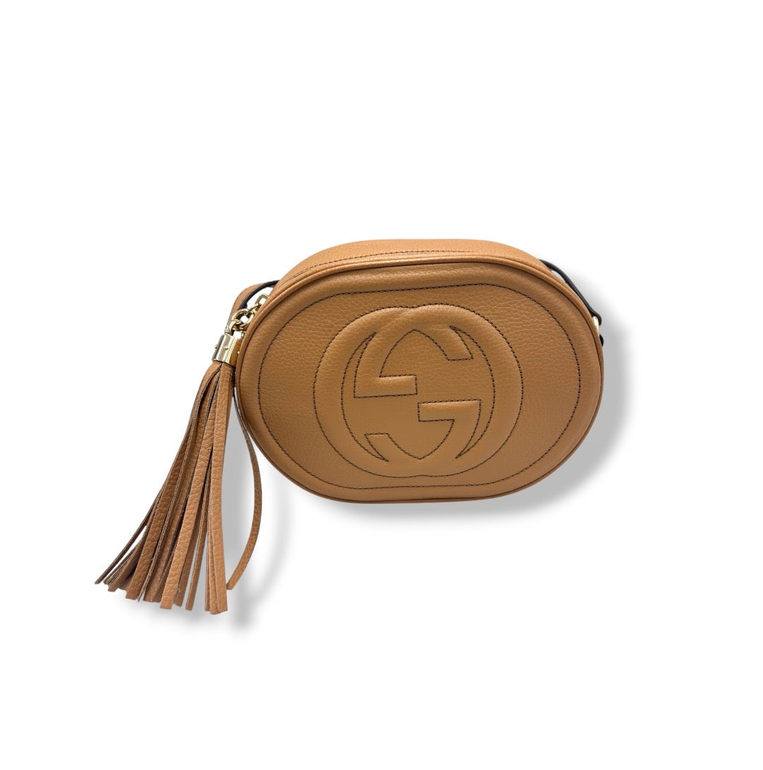 GUCCI SHOULDER BAG 747779 BROWN STAIN 493075 SOHO GG MARMO