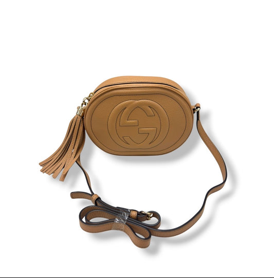 GUCCI SHOULDER BAG 747779 BROWN STAIN 493075 SOHO GG MARMO