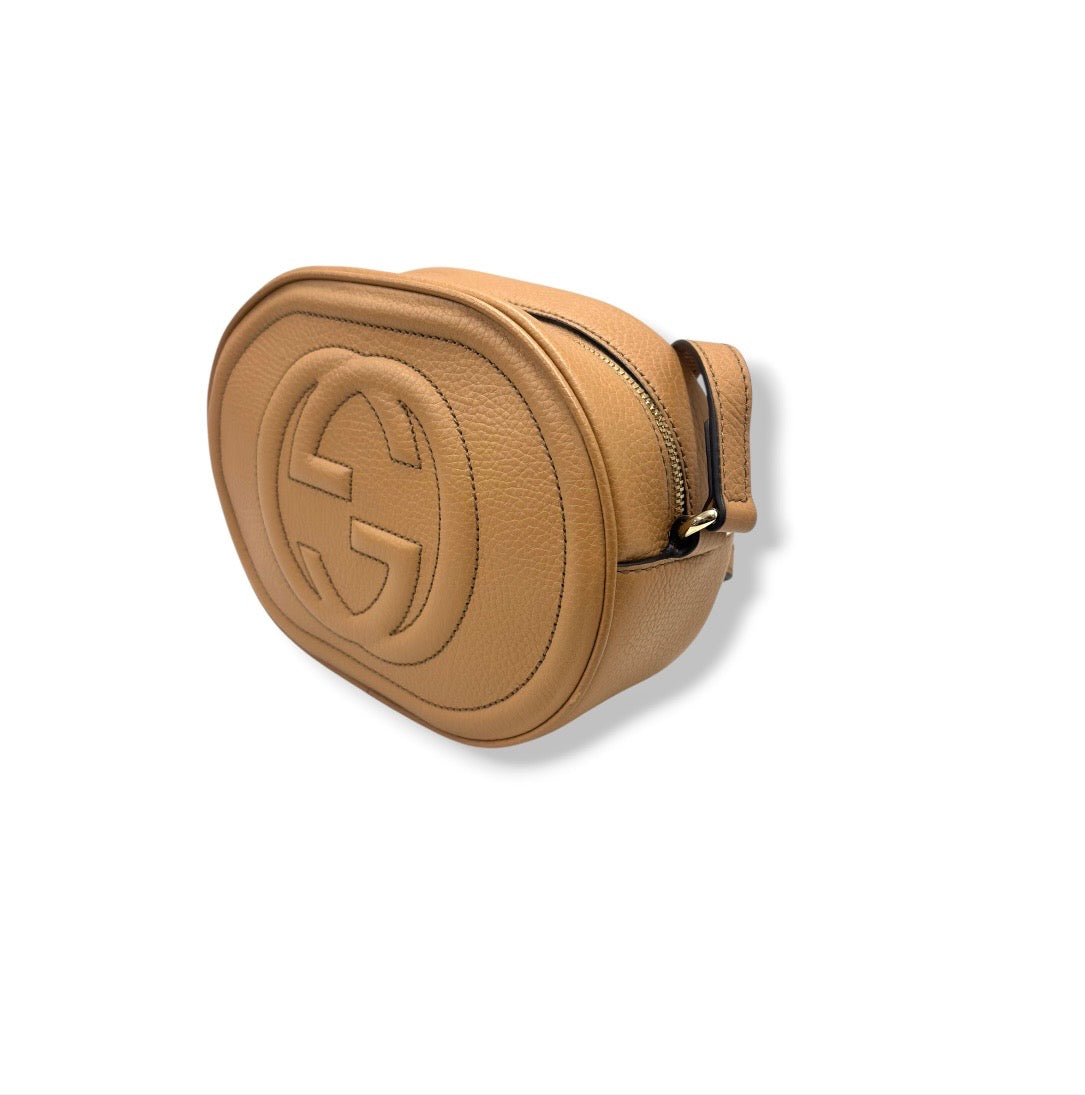 GUCCI SHOULDER BAG 747779 BROWN STAIN 493075 SOHO GG MARMO