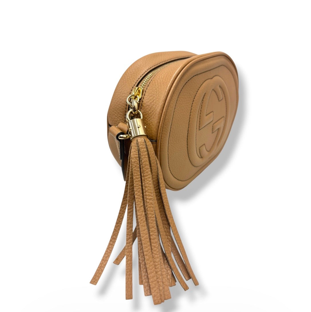 GUCCI SHOULDER BAG 747779 BROWN STAIN 493075 SOHO GG MARMO