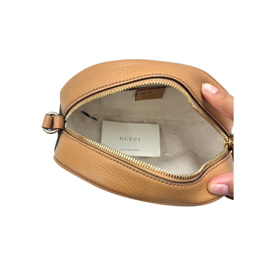 GUCCI SHOULDER BAG 747779 BROWN STAIN 493075 SOHO GG MARMO