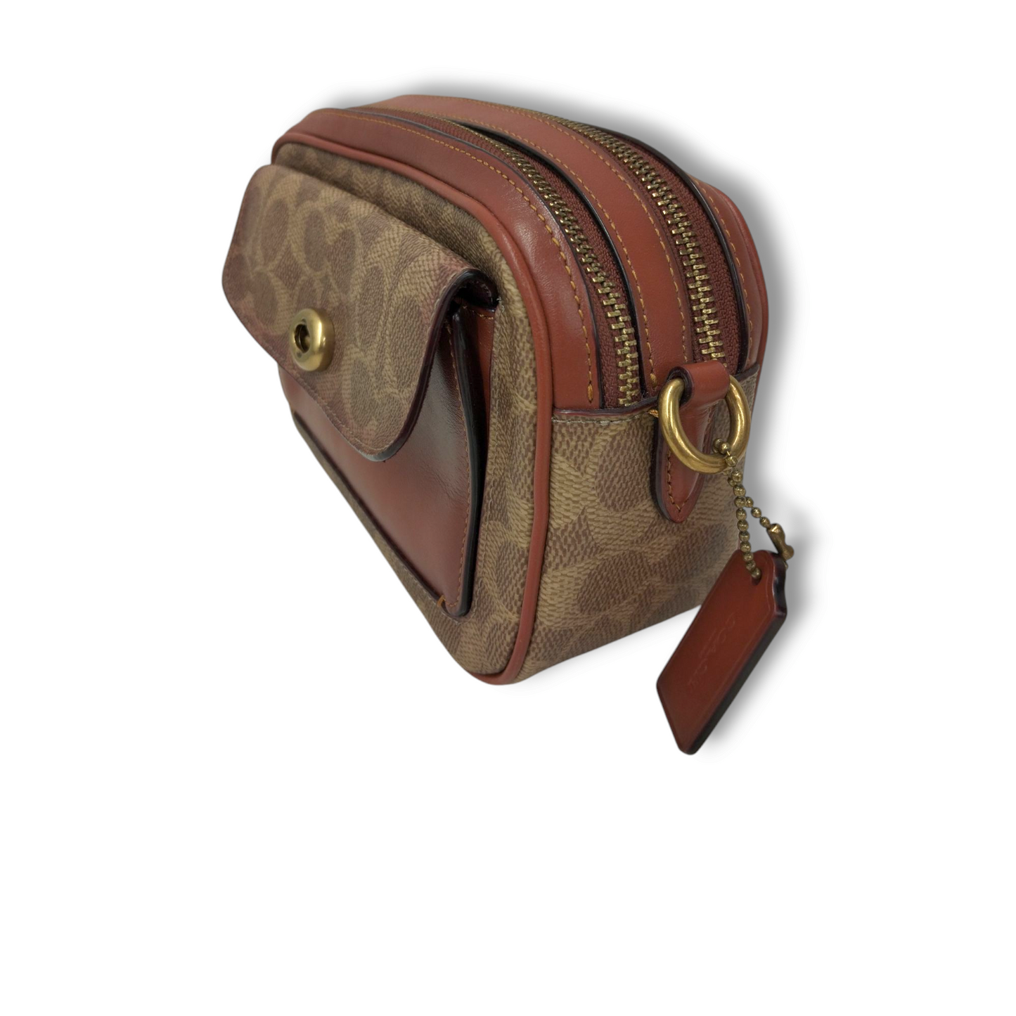 COACH Shoulder Bag CO694 Brown Rank B