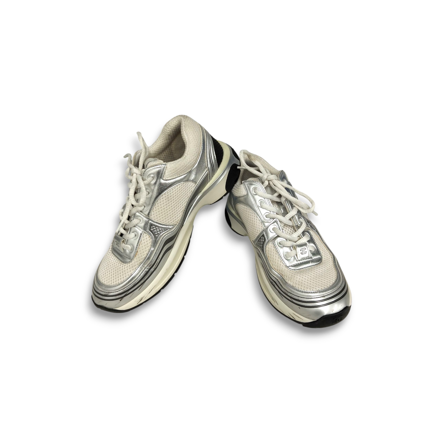 CHANEL Sneaker 38 G39792 Lady's White Rank B