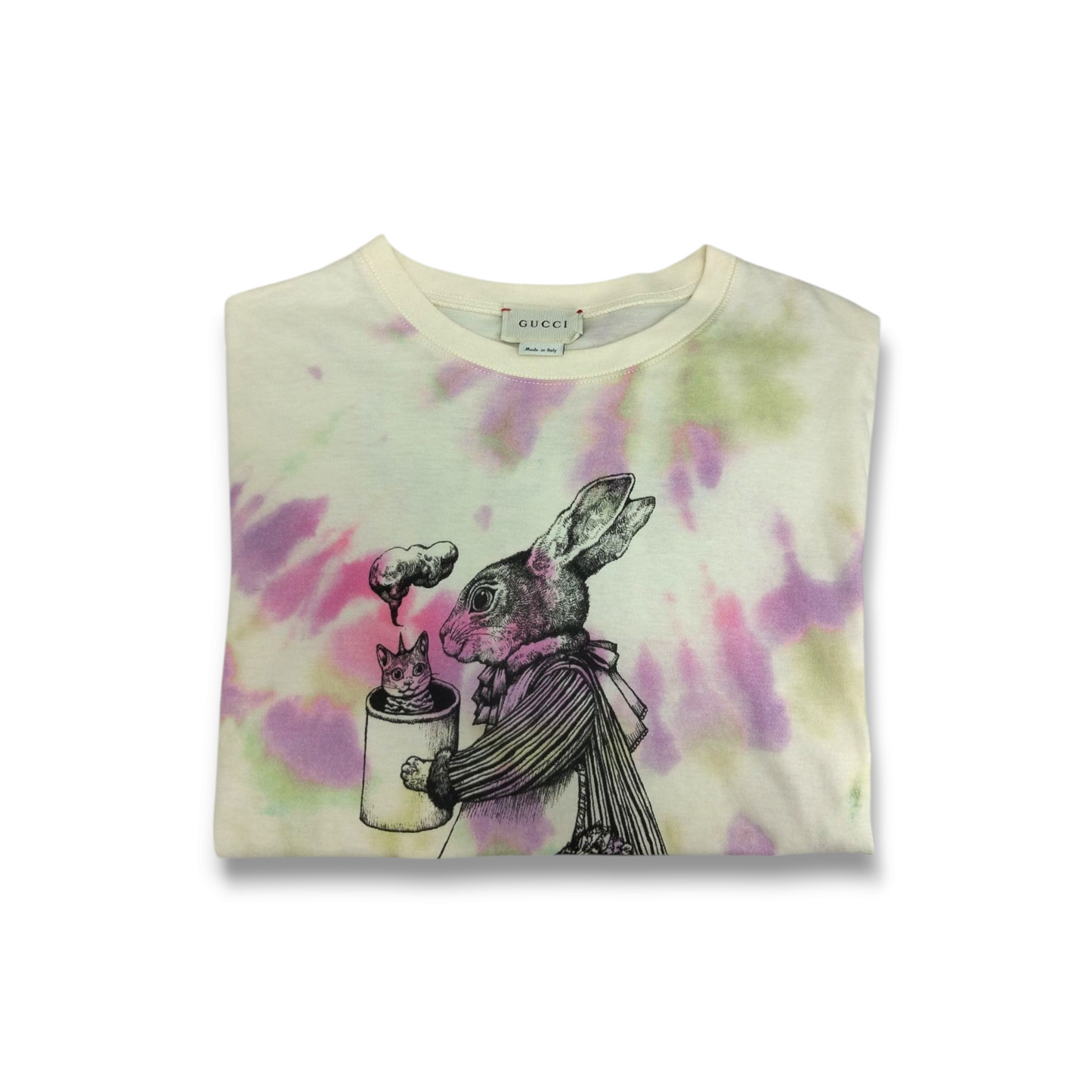 GUCCI T-shirt SIZE S Lady's Multi Color RABBIT Rank A