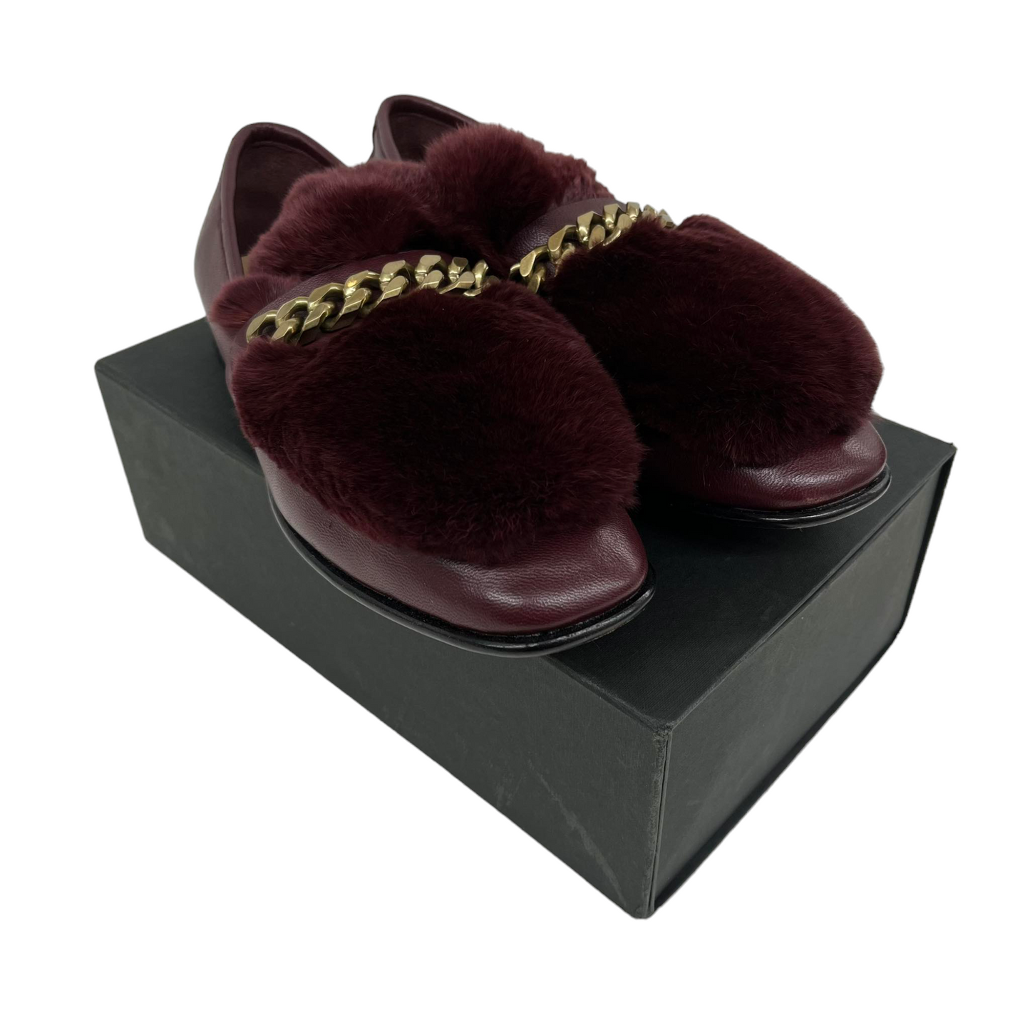 BOYY Shoes For Mens Wine Red Fur Size 42