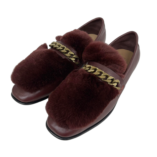 BOYY Shoes For Mens Wine Red Fur Size 42