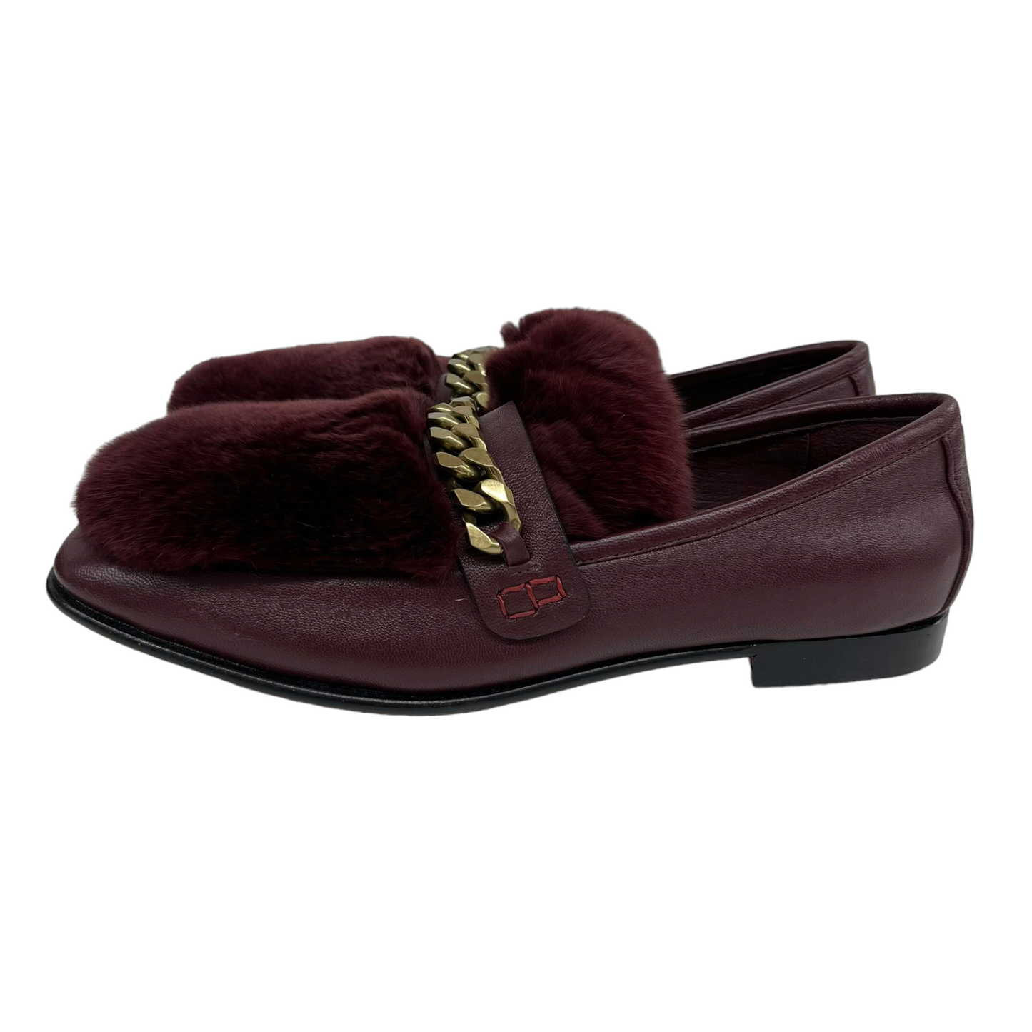 BOYY Shoes For Mens Wine Red Fur Size 42