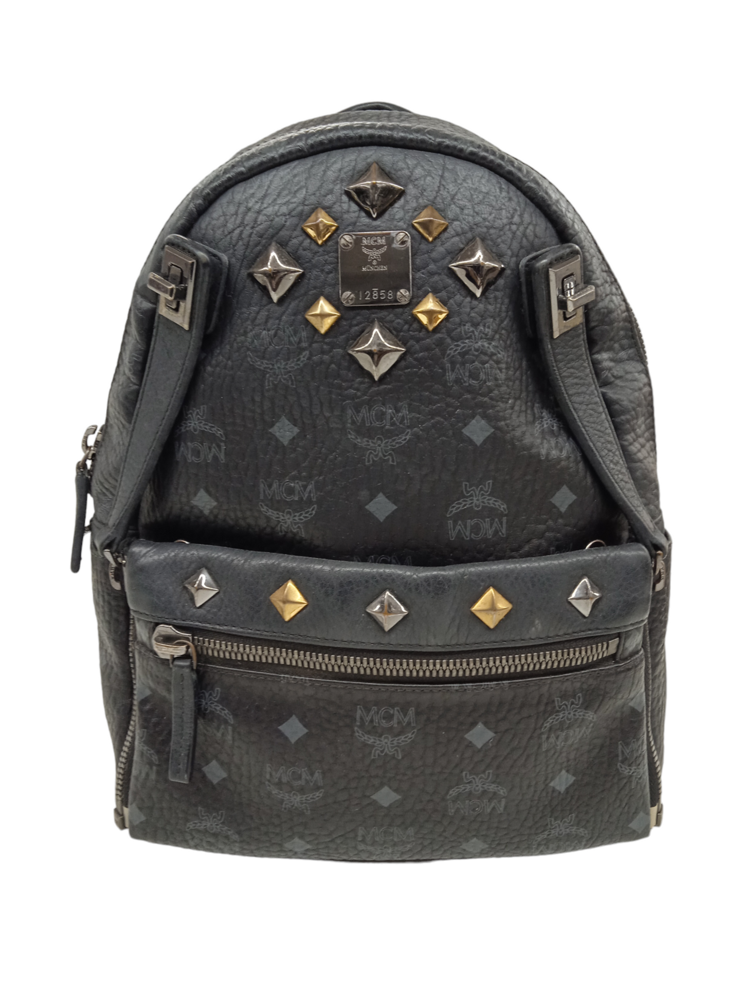 MCM Backpack Black MMK5AVE80BK001 (Rank B)