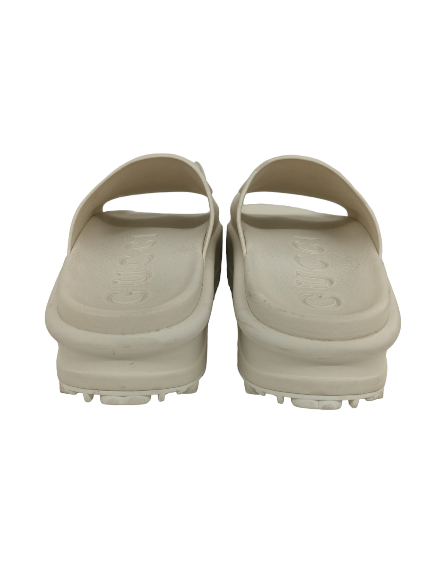 GUCCI Lady's Sandal White RUBBER SLIPPER (Rank B)