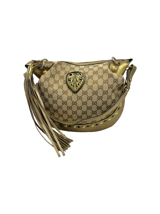 GUCCI Shoulder Bag Beige / Gold 211965 502752