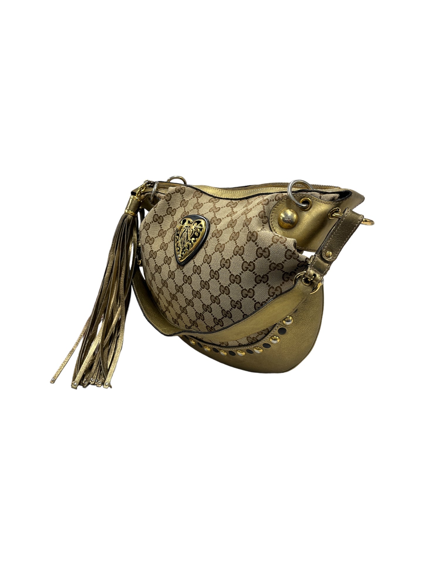 GUCCI Shoulder Bag Beige / Gold 211965 502752