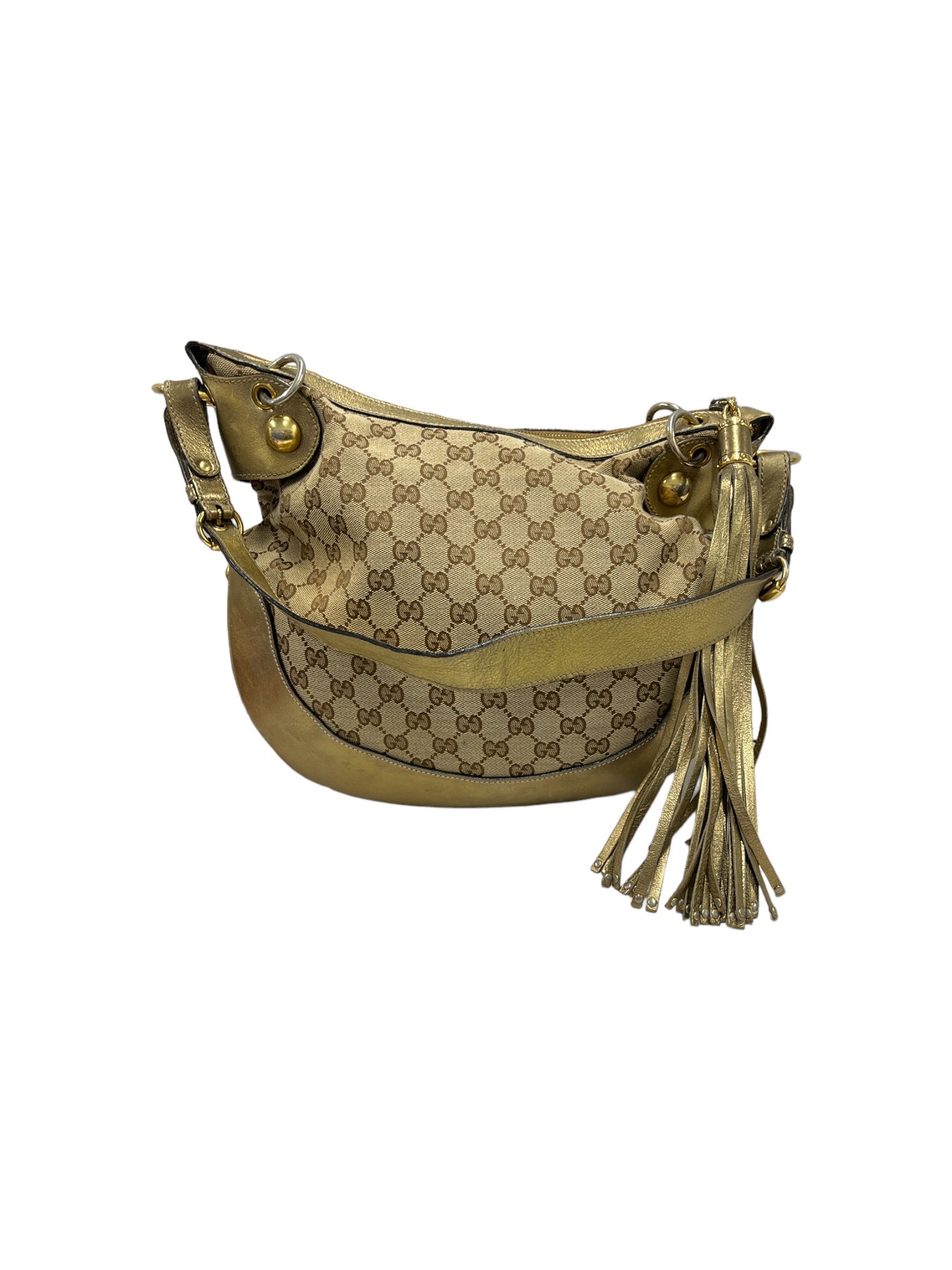 GUCCI Shoulder Bag Beige / Gold 211965 502752