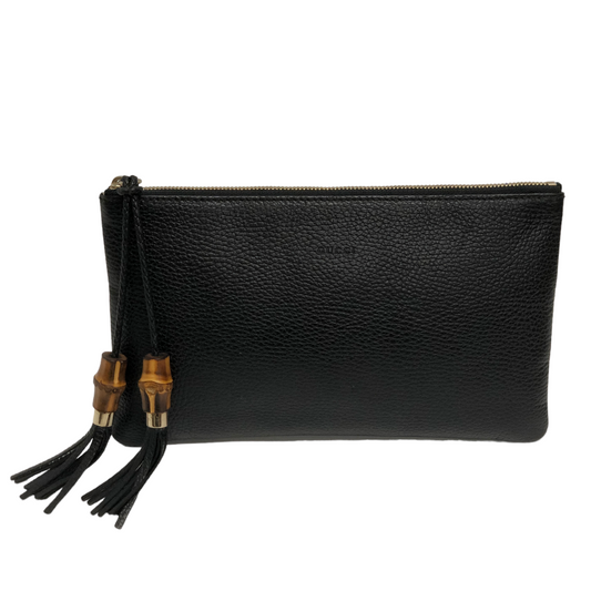 GUCCI Pouch Black 449652 493075 Bamboo