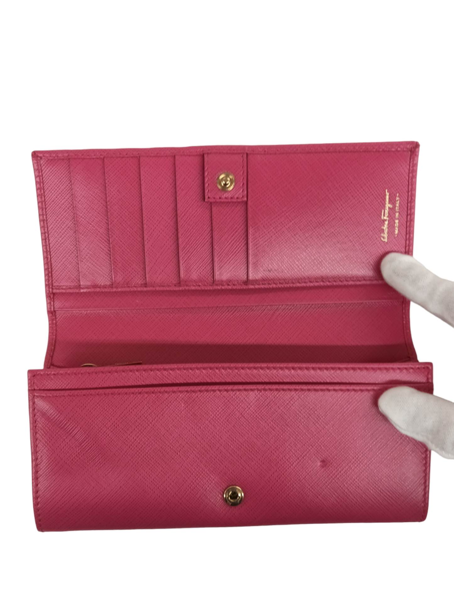 Savatore Ferragamo IY-22B481 Long Wallet Gancini Pink (Rank B)