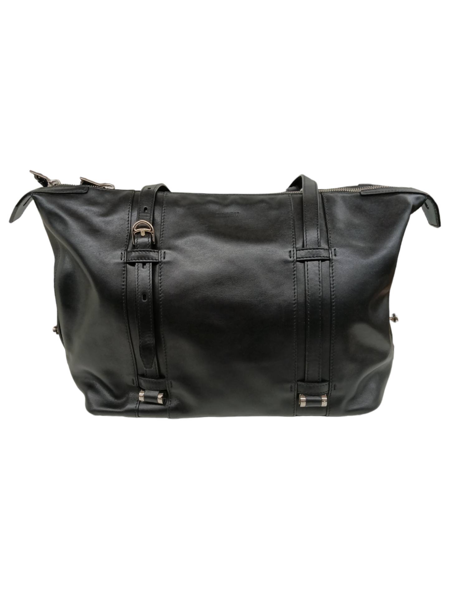 BALLY Tote Bag Black Leather (Rank B)