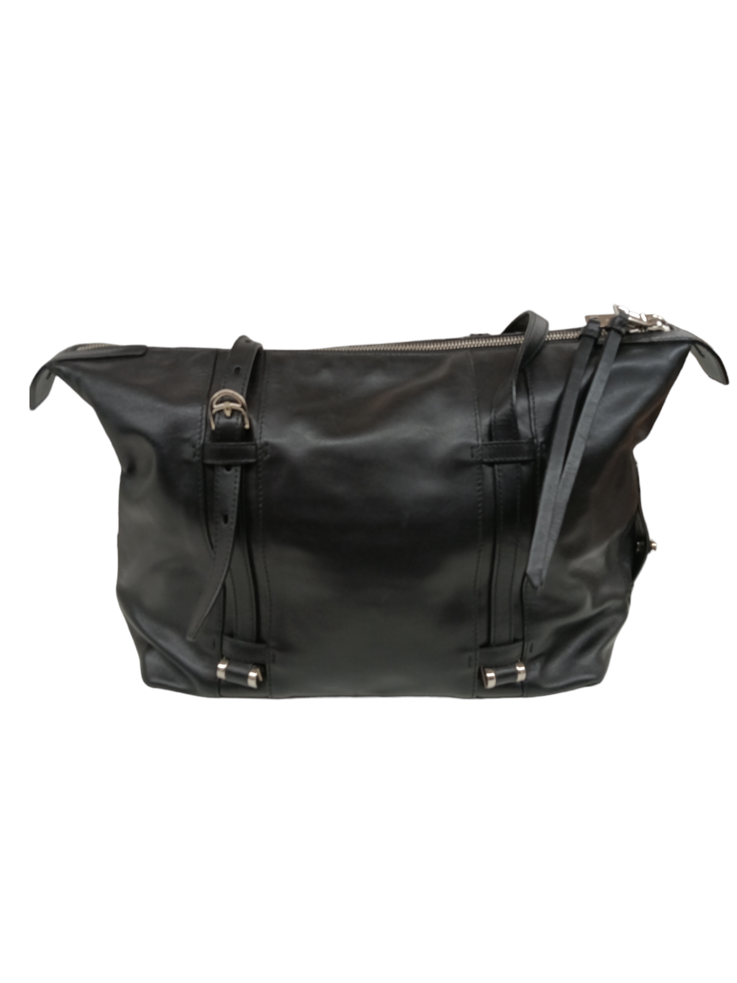 BALLY Tote Bag Black Leather (Rank B)