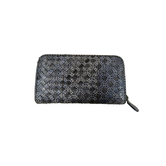 BOTTEGA VENETA Long Wallet 114076 VT202 Blue Rank C