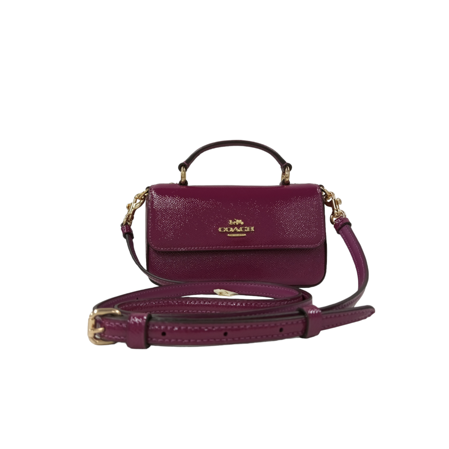 COACH Shoulder Bag CE630 Purple Rank AB