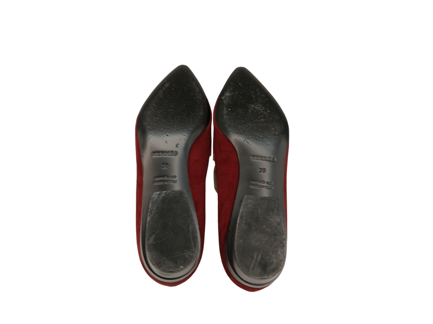 HERMES SHOES SIZE 38 LADY 'S RED 172900Z