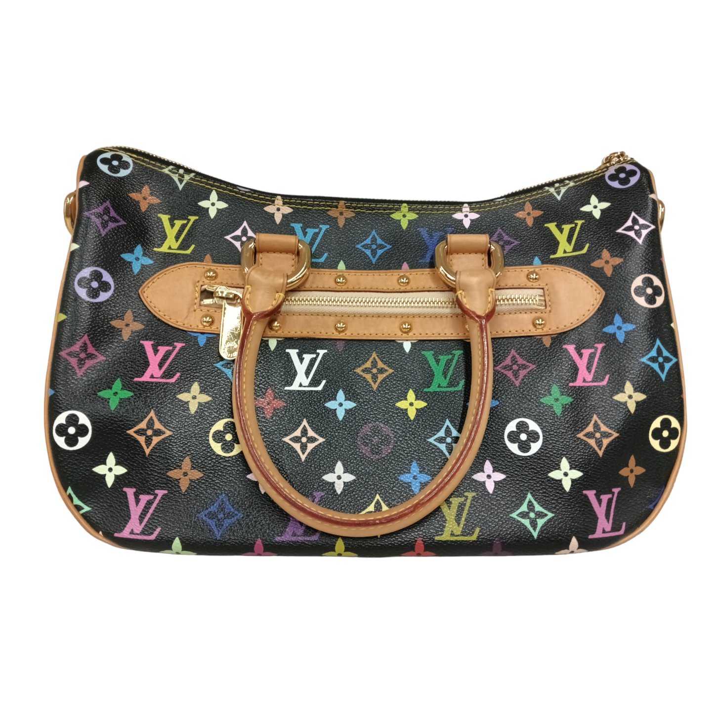 LOUIS VUITTON 2WAY Bag M40215 Black / Multi color Stain DU1007 Rank AB