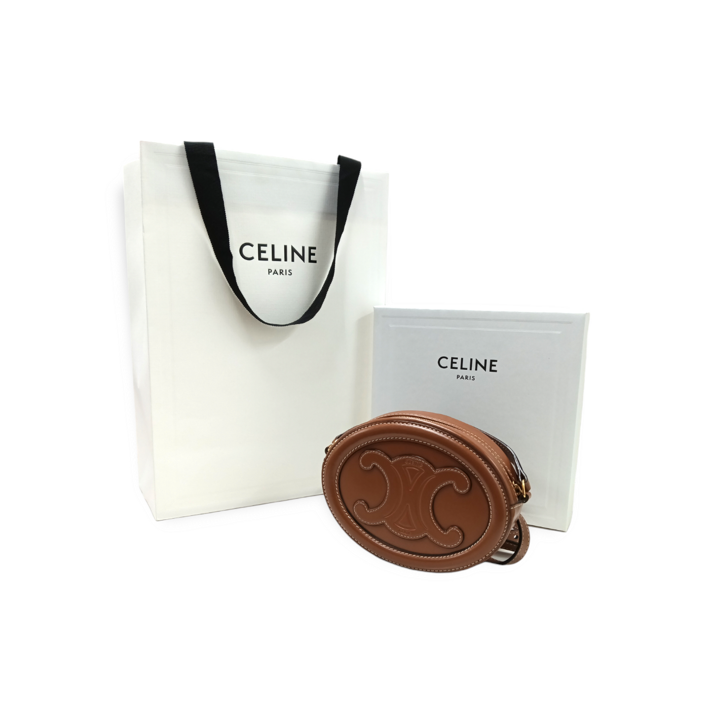 CELINE Cross Body Bag 10I703DPQ 04 Brown Rank A