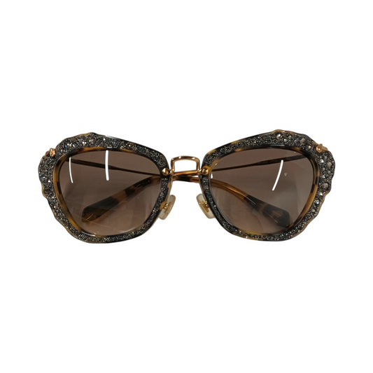 MIU MIU Sunglasses SMU 04Q Brown/Gold Rank B