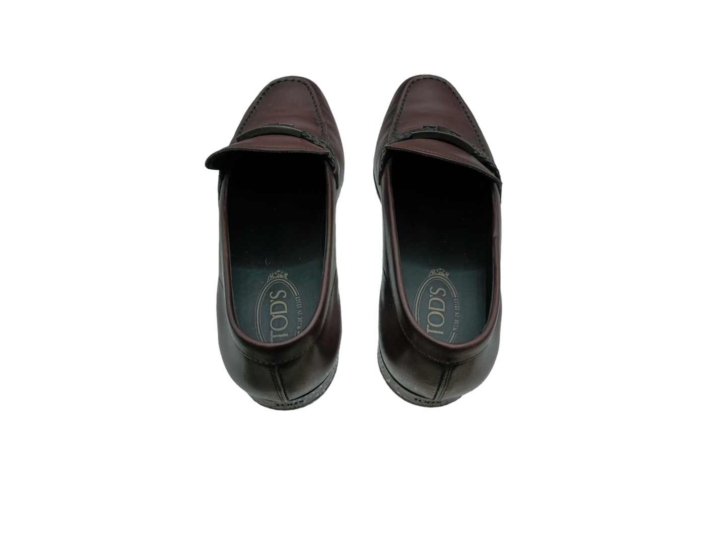 TOD'S LOAFERS MEN BROWN SCRATCH XXM5 1BODHOOD9CL811 SIZE 8.5 RANK (AB)