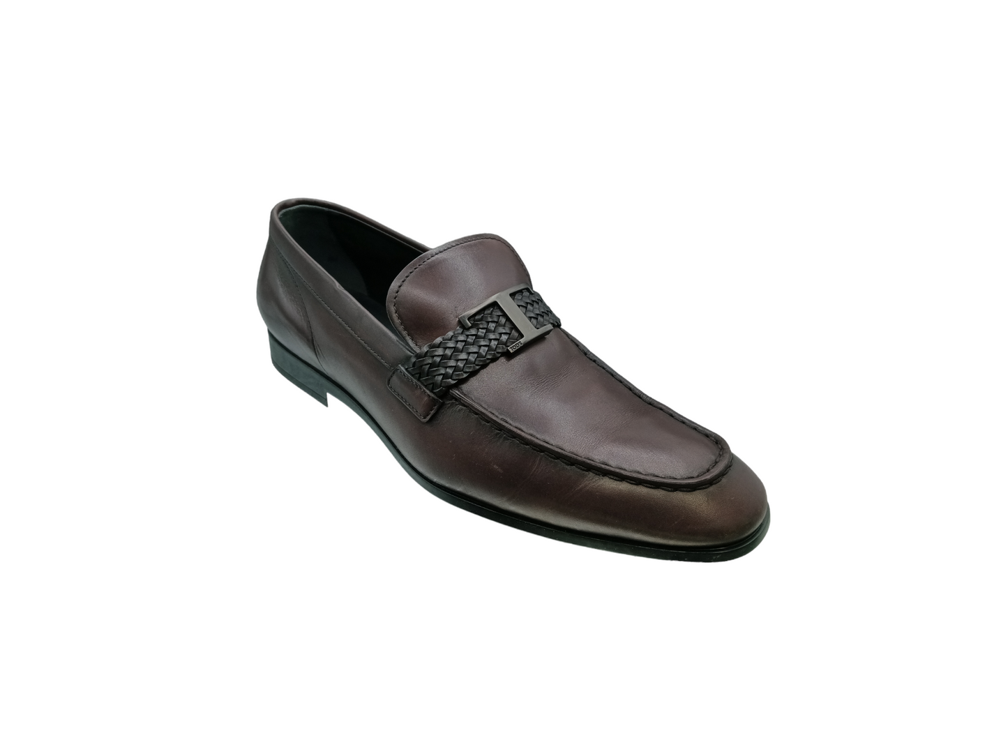 TOD'S LOAFERS MEN BROWN SCRATCH XXM5 1BODHOOD9CL811 SIZE 8.5 RANK (AB)