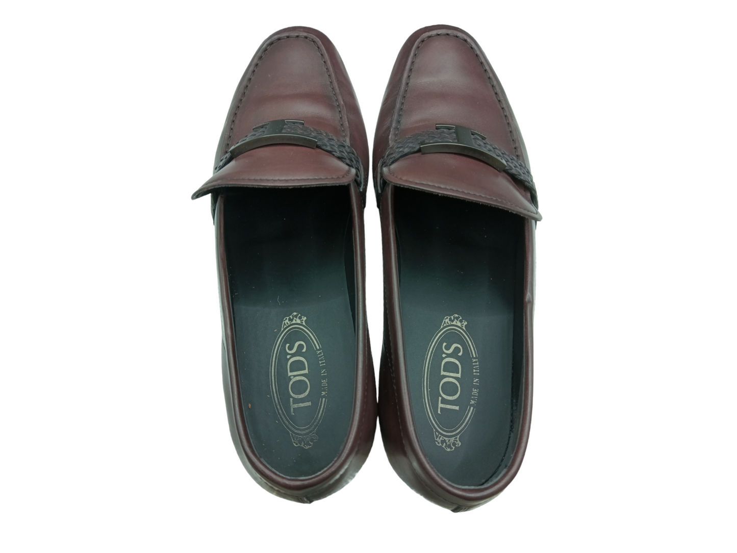 TOD'S LOAFERS MEN BROWN SCRATCH XXM5 1BODHOOD9CL811 SIZE 8.5 RANK (AB)