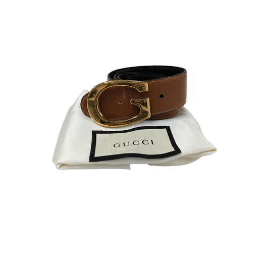 GUCCI Belt Brown/Black 036 5190956 Rank B