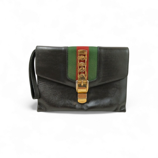 GUCCI Clutch Bag 477627 001998 Black Damage Rank C