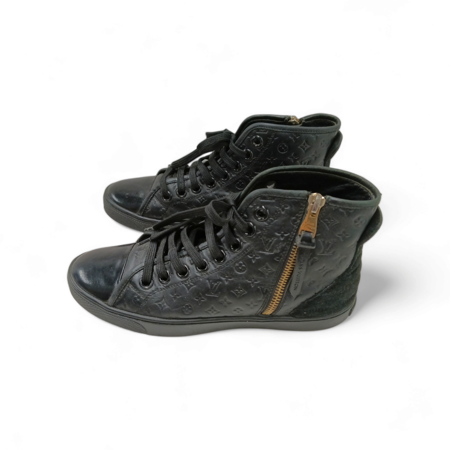 LOUIS VUITTON Sneaker Size 5 G00192 Lady's Black Rank B *Damage*