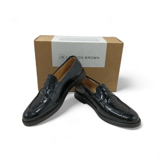 London Brown Loafers Size 40 Mens Black Scratch Rank B