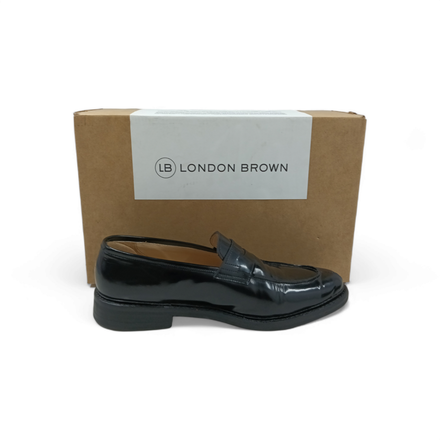 London Brown Loafers Size 40 Mens Black Scratch Rank B