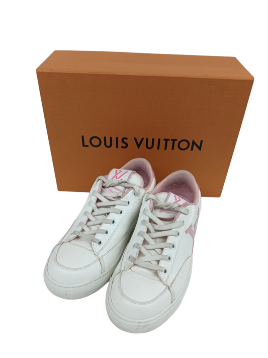 LOUIS VUITTON Sneaker Size 36 1/2 Lady's White/pink VL0252 Charlie *Stain