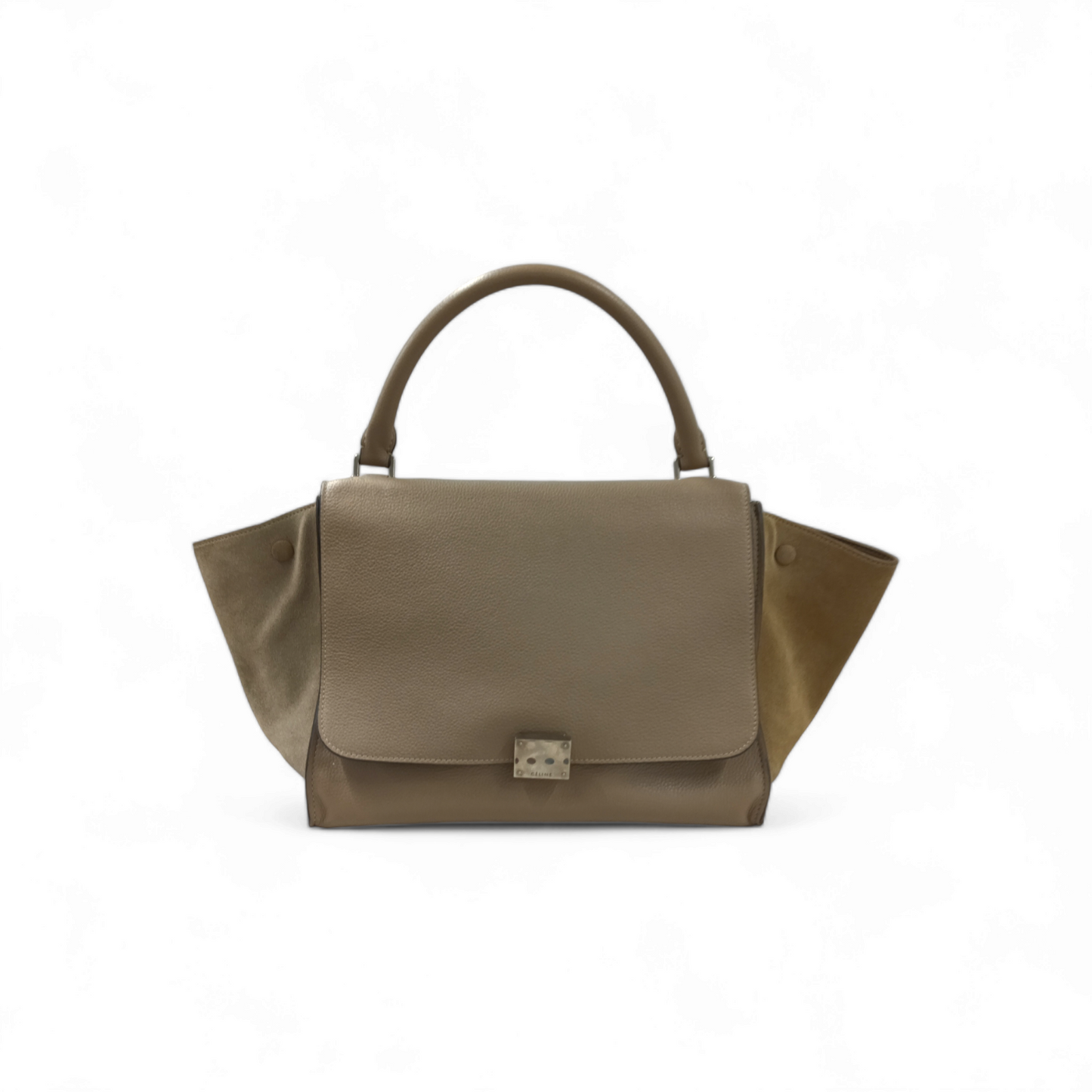 CELINE Bag Beige Discolor** S-SN-1121 Trapeze 30 Rank B