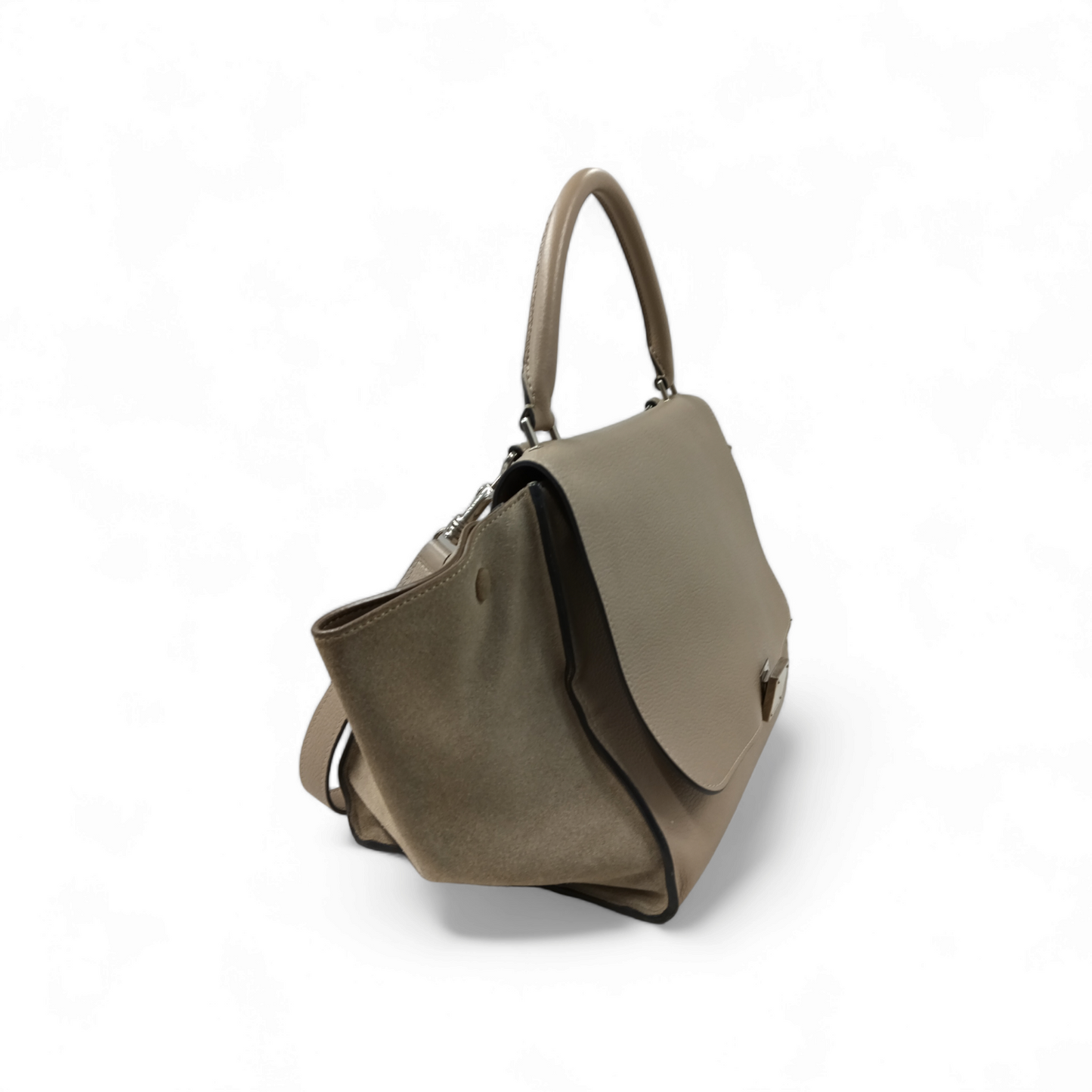 CELINE Bag Beige Discolor** S-SN-1121 Trapeze 30 Rank B