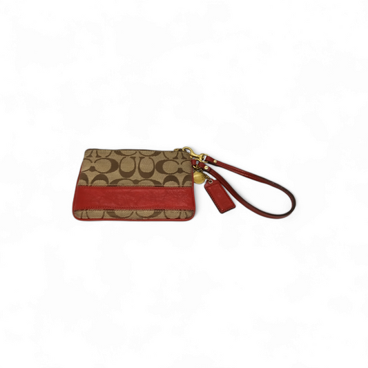 COACH Pouch 41637 Brown/Red Stain Scratch Rank BC