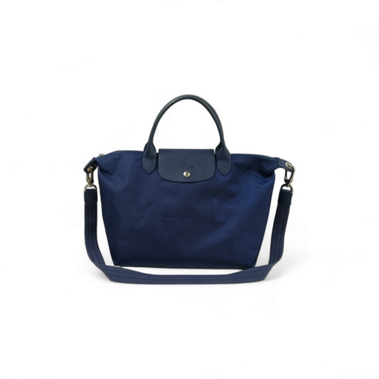 LONGCHAMP 2WAY Bag 1515578556 Blue *Stain* Rank BC