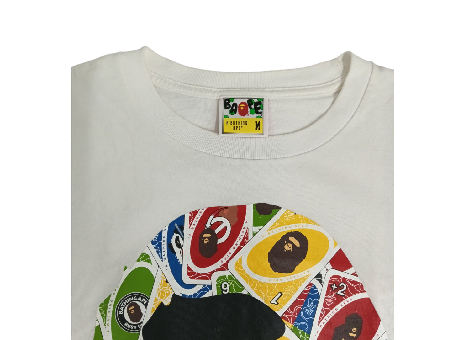 A BATHING APE T-SHIRT SIZE M MENS WHITE RANK B 001TEH731914C