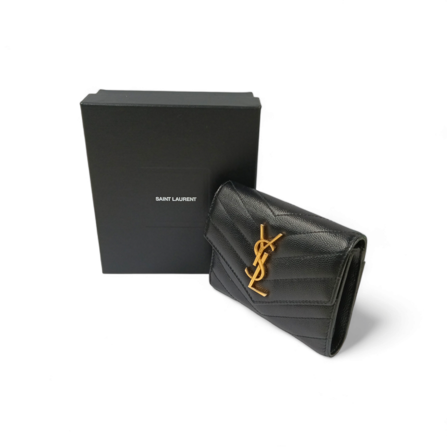 Yves Saint Laurent Wallet 40394B0W01 Black 2023 *inside Stain*  Rank B