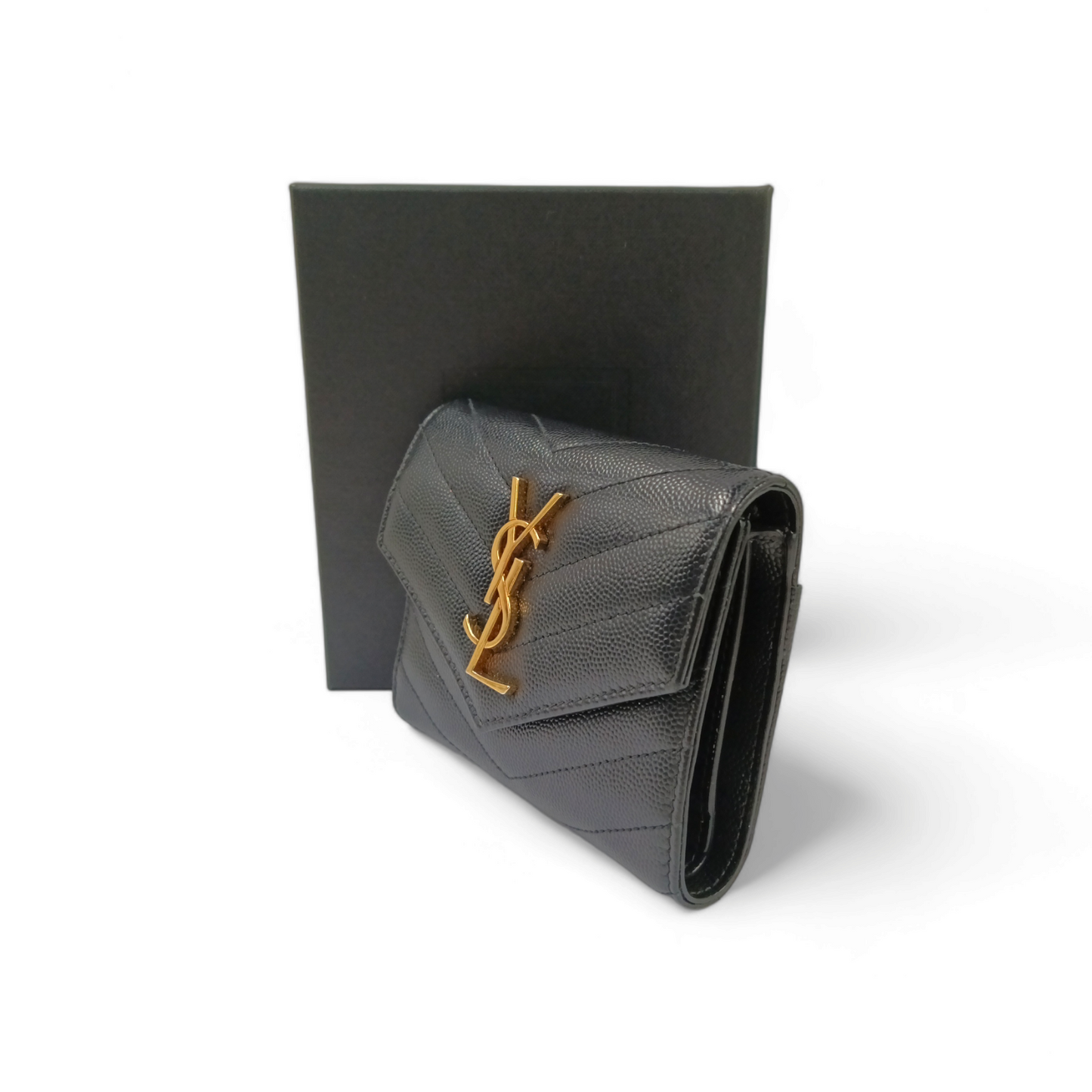 Yves Saint Laurent Wallet 40394B0W01 Black 2023 *inside Stain*  Rank B