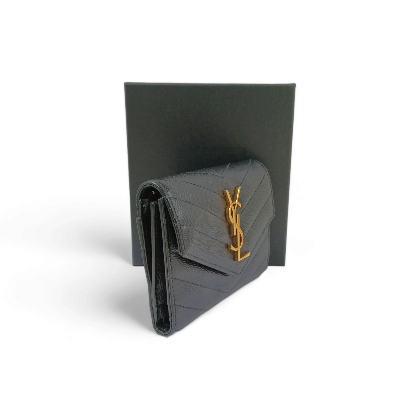 Yves Saint Laurent Wallet 40394B0W01 Black 2023 *inside Stain*  Rank B